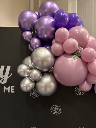 Double Custom Backdrop Rental with Balloon Installation