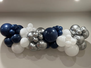 Nautical Frost Balloon Kit by INVYTE | Navy Blue, White, and Silver Balloon Garland Kit