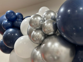 Nautical Frost Balloon Kit by INVYTE | Navy Blue, White, and Silver Balloon Garland Kit