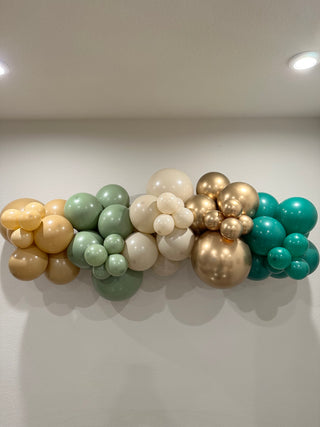 The Jungle Safari Balloon Kit by INVYTE | Brown, Dark Green, Gold, Beige, and Eucalyptus Green Balloon Garland Kit