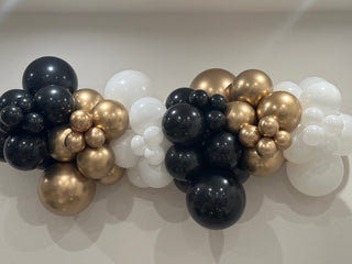 Noir Opulence Balloon Kit by INVYTE | Black, Gold, and White Balloon Garland Kit