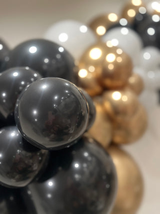 Noir Opulence Balloon Kit by INVYTE | Black, Gold, and White Balloon Garland Kit