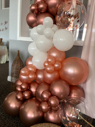Rose Gold Balloon Kit by INVYTE | Rose Gold, Metallic Rose Gold, and White Balloon Garland Kit