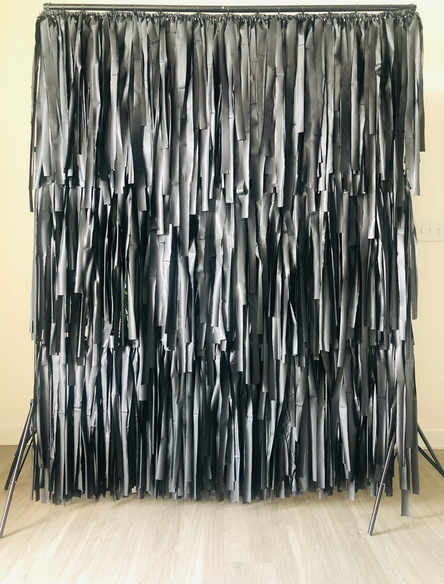 Black Fringe Curtain Backdrop 2mx1m, Black Streamer Curtains