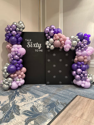 Double Custom Backdrop Rental with Balloon Installation