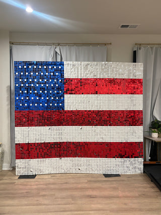 American Flag Shimmer Wall Rental