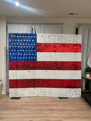 American Flag Shimmer Wall Rental