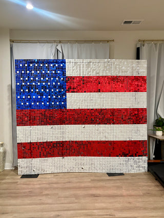 American Flag Shimmer Wall Rental