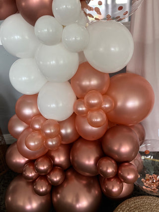 Rose Gold Balloon Kit by INVYTE | Rose Gold, Metallic Rose Gold, and White Balloon Garland Kit