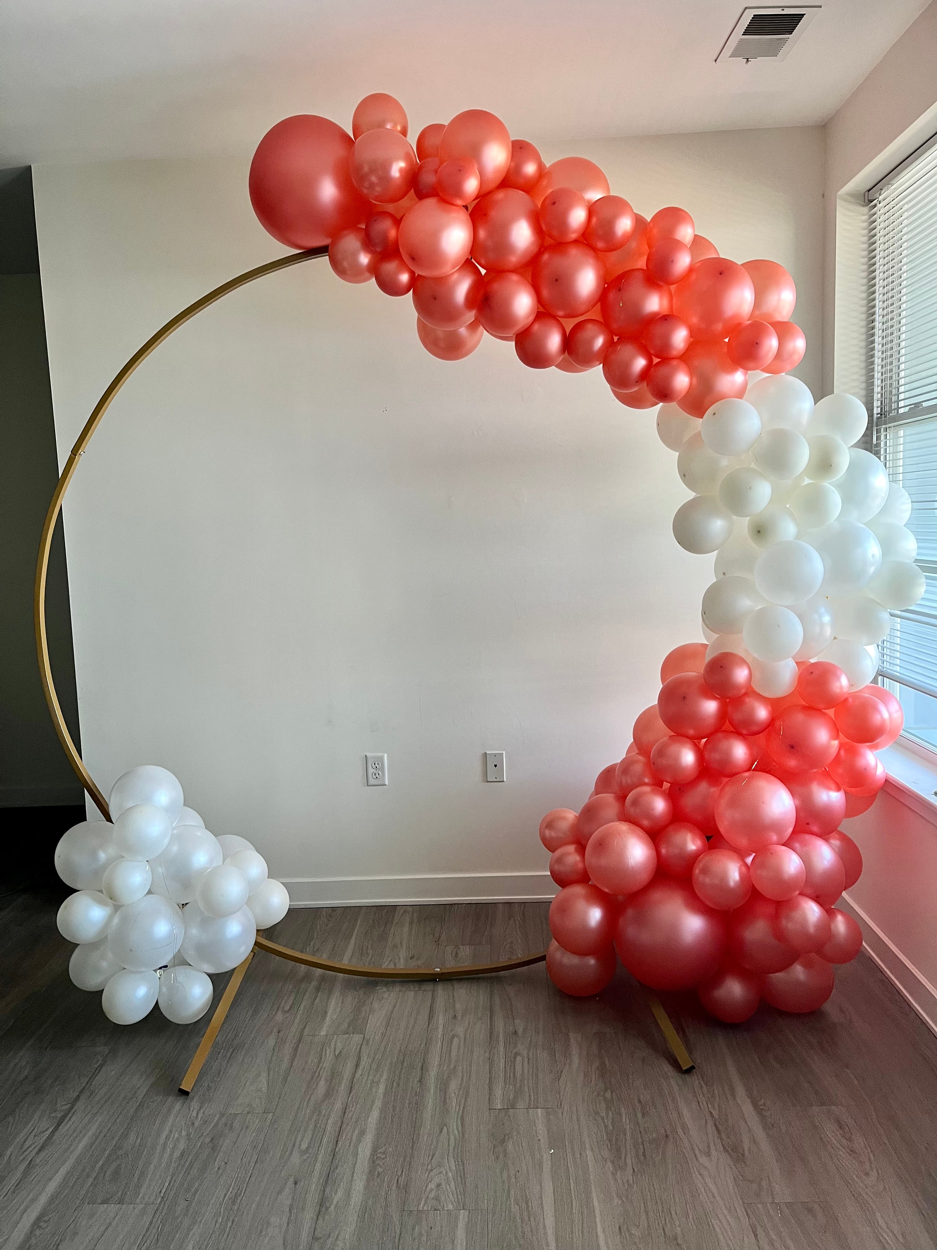Gold Balloon Hoop Rental with Optional Balloon Garland- Servicing Hampton Roads in Virginia Only